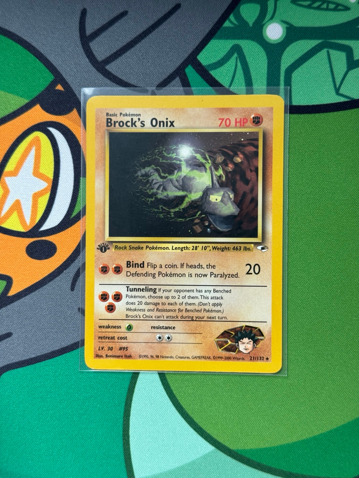 Brock's Onix 21/132 - Gym Heroes - 1st Edition Non-Holo LP